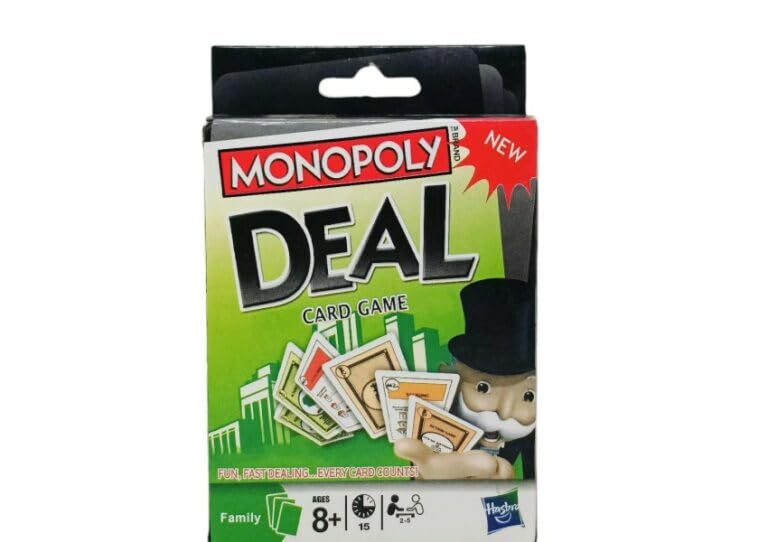 Image of Classic Card Game - 112 Colorful Cards | Fun Family & Party Game | 2-10 Players | Easy to Learn | Ages 7+ | Fast-Paced Colour & Number Matching Game for Kids & Adults (Monopoly Deal)