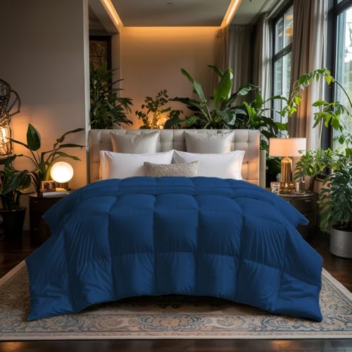 Image of Earthlycozy 300GSM Premium Comforter - Hypoallergenic, Breathable, Reversible, Lightweight, All-Season, AC Friendly and Machine Washable (Blue, Double)