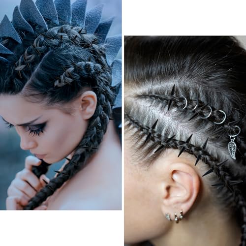 10 piezas Pinzas estilo Punk para trenzas negras miniatura 7