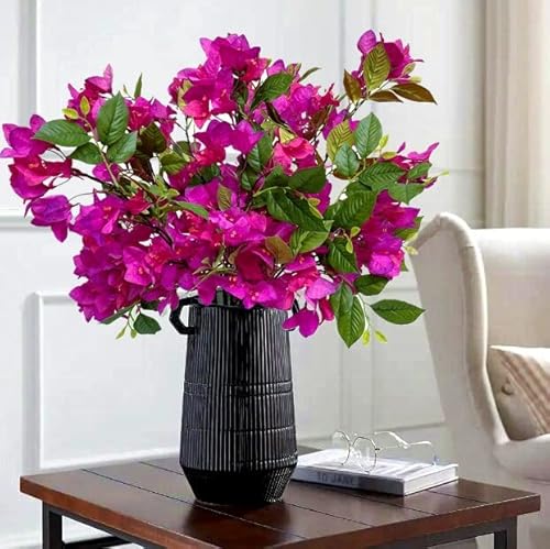 Frosilva Pack Of 8 Artificial Flowers Stems Silk Bougainvillea Branches For Wedding Centerpieces, Table Runner, Indoor & Outdoor Decoration - 30 Inch (Violet Mix) #TOP3