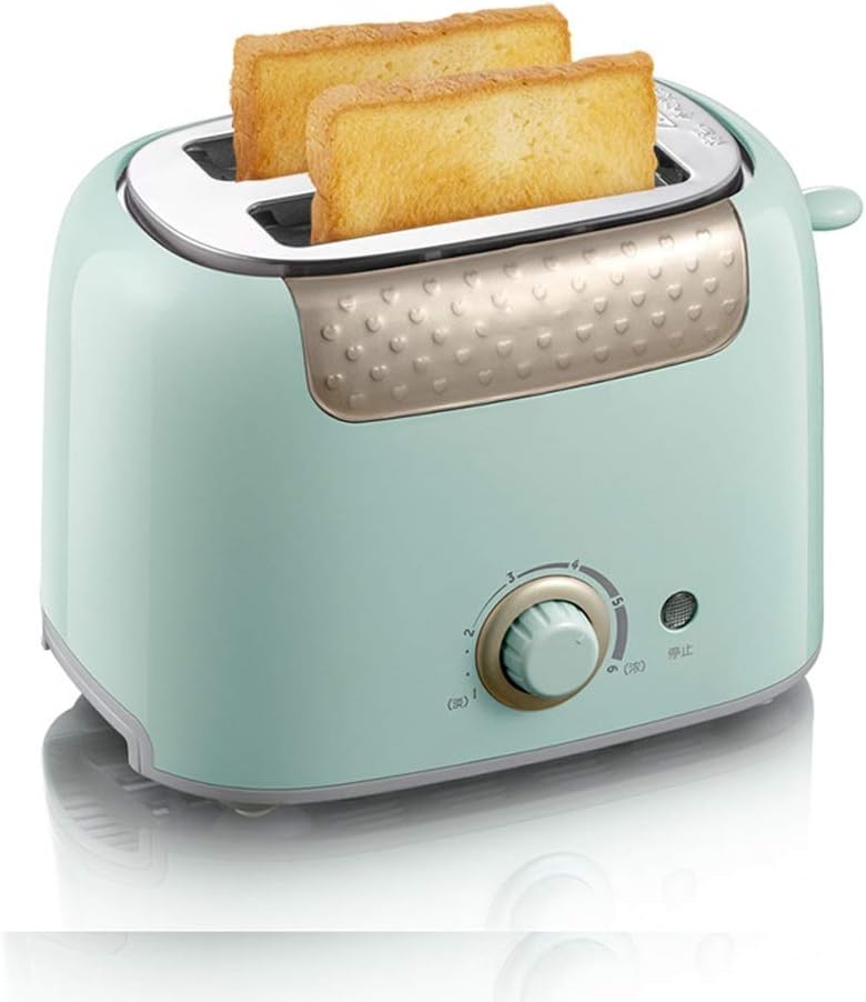 Toaster 2 Slice,Compact Bread Toasters with 6 Browning Settings Stainless Steel Housing, Removable Crumb Tray, Blue,Pink (Color : Blue) (Blue)