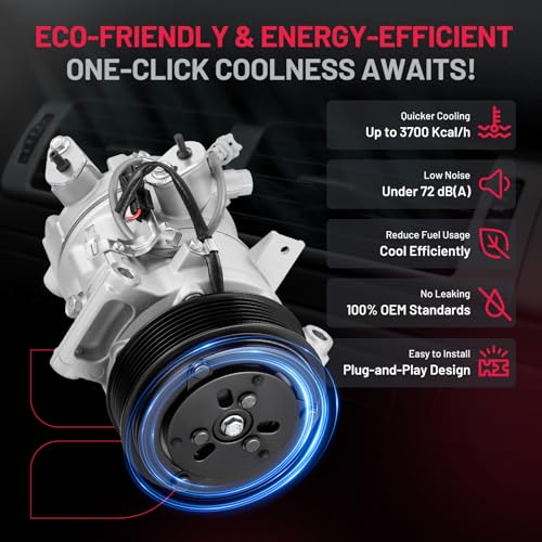 BDFHYK 98588 Air Conditioning A/C Compressor with Clutch Compatible with INFINITI Q50 V6 3.0L 2016-2021, Q60 V6 3.0L 2017-2020, Q50 V6 3.7L 2014-2016