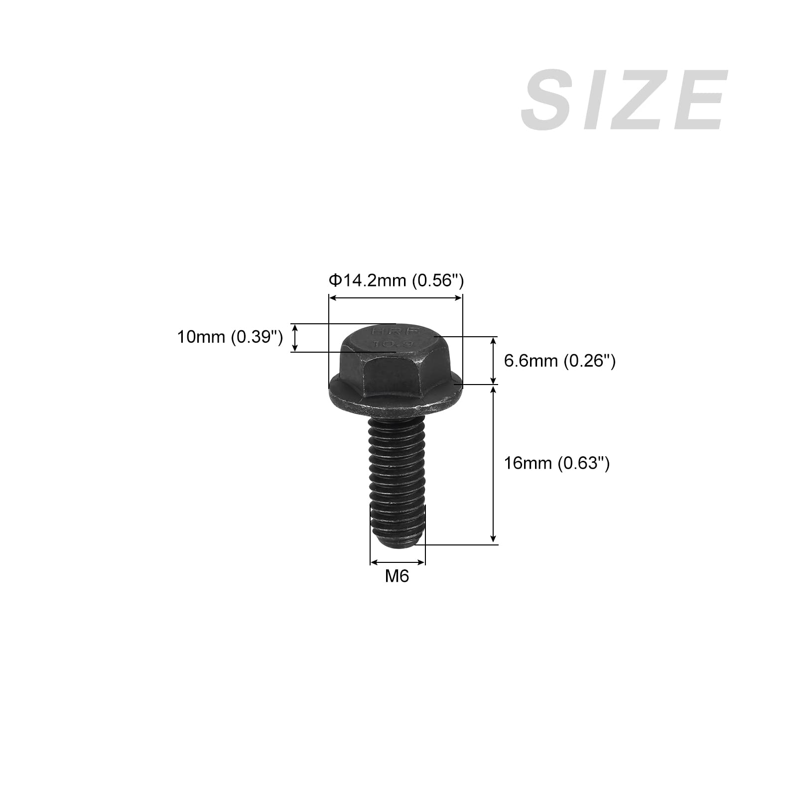 METALLIXITY Flanged Hex Head Bolts (M6x16mm) 10pcs, Hexagon Bolt Fully Thread Screw - for House Construction Hardware Fasteners - Image 2