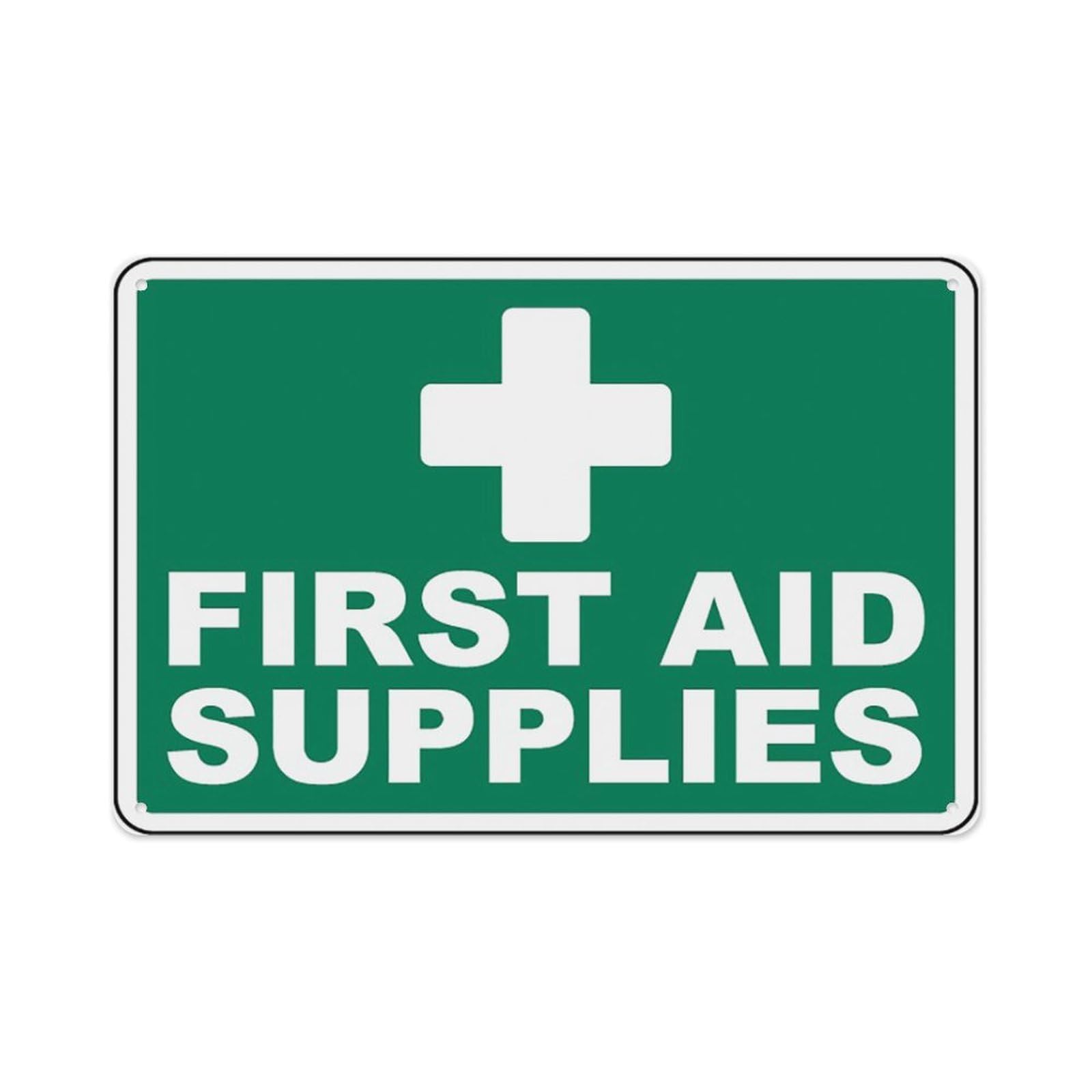 peiyeety First Aid Supplies Sign Aluminum Tin Warning Signs For Home Outdoor Garden 12X16 Inches