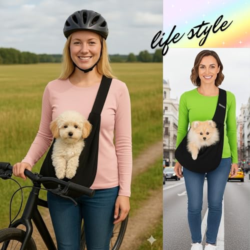 Bolsa transporte cómoda para perros pequeños con bolsillo lateral 7