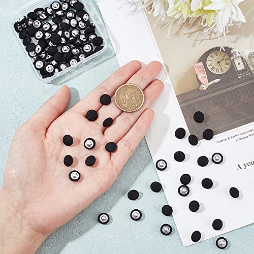 NBEADS 100 Pcs Fabric Covered Button - Image 3