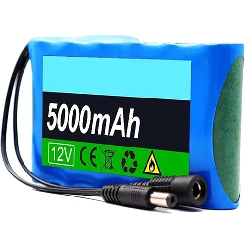 HELINAZI 12V 5000mAh Lithium-ion Battery Pack 3S2P Rechargeable Battery Electric Devices Replacement Spare Battery with DC 12.6V Charger