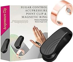 Magopaja Sugar Control Acupressure Point Clip and Metal Ring Set, Magnetic Therapy Combo Pack – 1, Natural Wellness Support