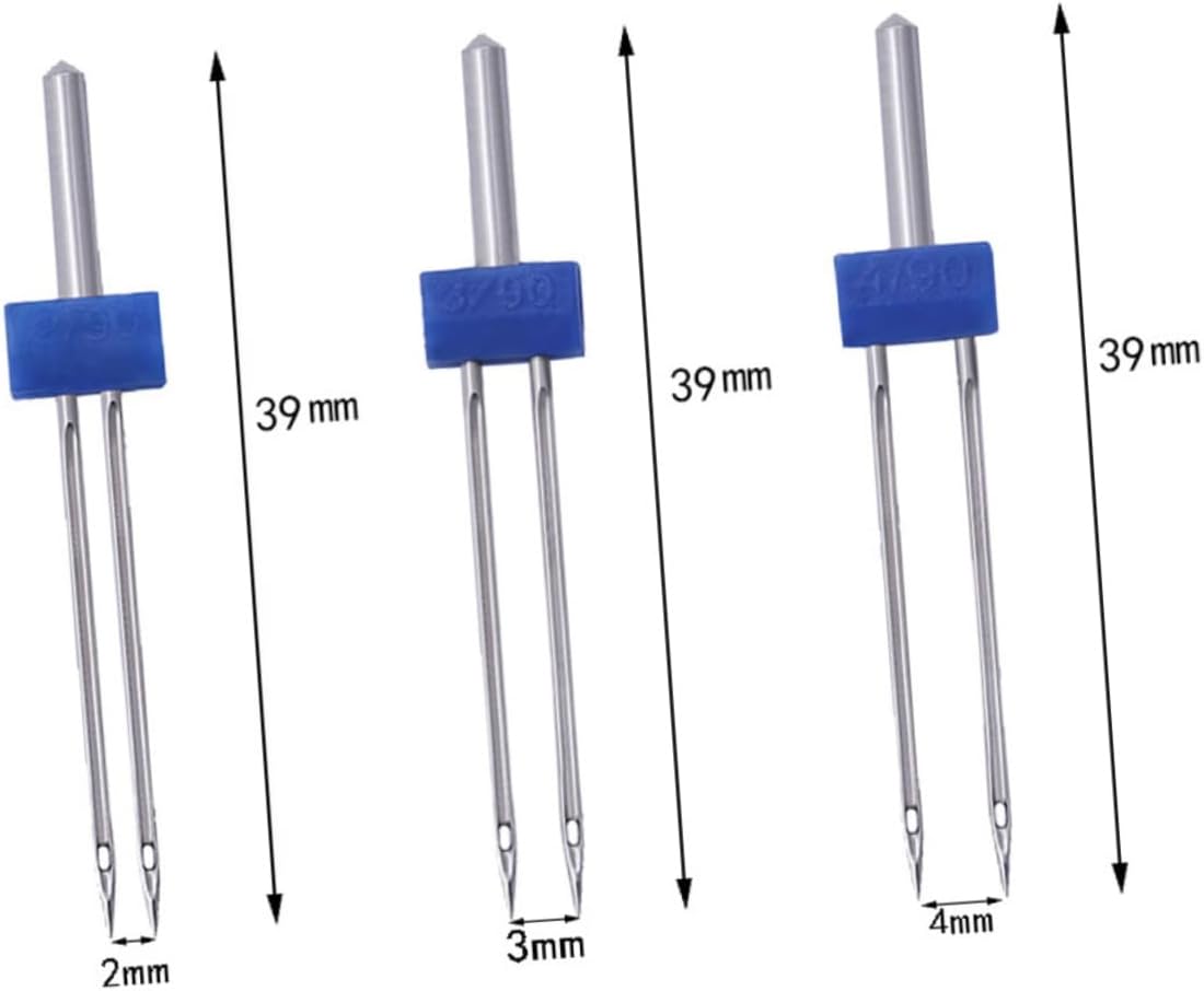 Homoyoyo 100pcs Twin Needles for Electric Sewing Machine Double Needle Kit for Knits Compatible Household Sewing Machines 4MM Size for Seamstresses and DIY Projects