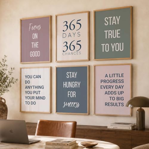 Image of kotart Inspired poster Motivational Quotes | Wall Hanging frames for Living Room | Bedroom | Office | Gift | Decoration frames for Home | Painting wall Decor - Set of 6 Multicolo (10x13 inch, H)