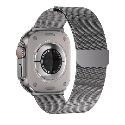 Ultra 2 Milanese Mesh Band compatible with Apple Watch Ultra 2 and Ultra 1 Titanium 49mm (XL)