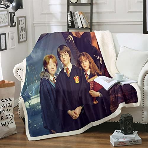 DDONVG Harry Poter Blanket 150 x 200 cm Cuddly Blanket Hogwarts School Fleece Blanket Children's Sofa Blanket Microfibre Bedspread (1,100 x 140 cm)