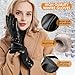 Dsane Womens Winter Leather Gloves Touchscreen Texting Warm Driving Lambskin Gloves for Christmas Gifts (Black, M)