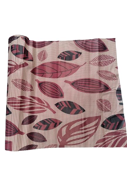 Image of 10Meter Rectangular Long Shelf Liner, Sheet Roll /Mat for Drawer, Shelf roll Kitchen mat /Kitchen Roll /Slab Roll /Drawer roll Antislip Mat Size - 45 x 1000 cm-AM (Brown Black Leaf)