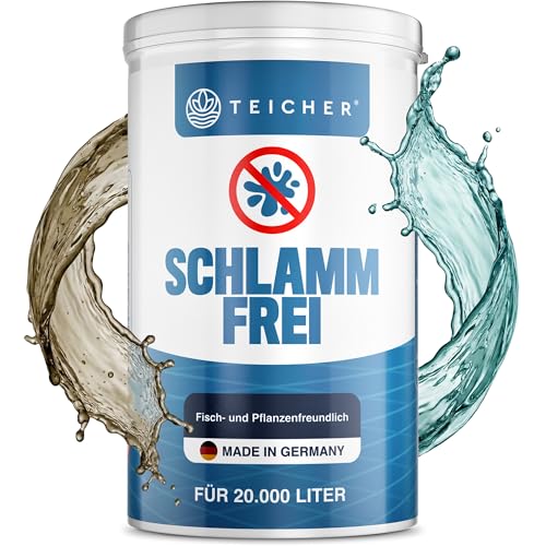 Teicher Teichschlamm Entferner Schlammfrei - Natürliche Teichreinigung mit Sauerstoff | Teichschlammentferner Teich | Langzeitwirkung | Made in Germany