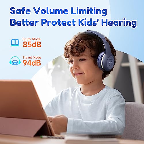 EarFun Bluetooth Kopfhörer Kinder, 85/94dB Lautstärkeregelung, HiFi Sound, HD-Mikrofon, 40 Std Akku, Faltbare, Einstellbar, Kopfhörer Kabellos Bluetooth Kinder für Schule/Reise/PC – Bild 3