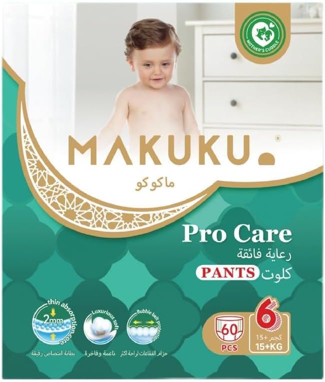 Pro Care Pants Diapers - Size 6 (15+kg) | 18-24months | 60 Pieces