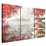 LUMASOUL Wandbilder 3er Set für Wohnzimmer Japan 120x80 cm ...