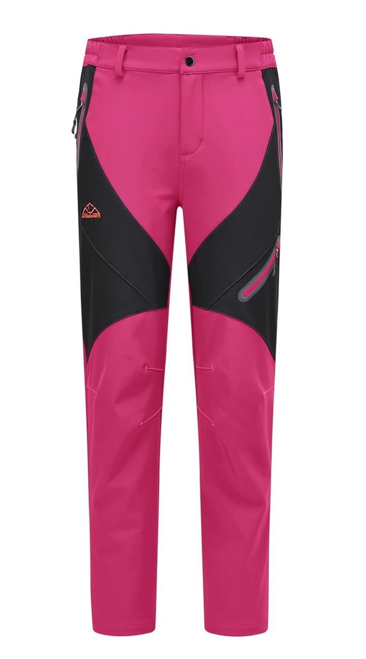 Rdruko Pantaloni da sci da donna, impermeabili, imbottiti, caldi, in softshell, invernali, per attività all'aria aperta, antivento, per attività all'aperto