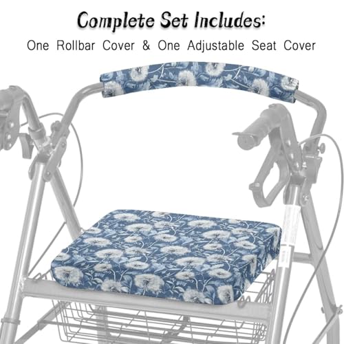 Image of Dandelion Walkers Seat Covers for Men Soft Rollator Walker Seat and Backrest Covers Adjustable Walkers Seat Covers for Seniors Women Men