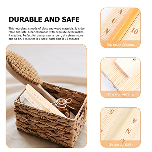 Cabilock Clock Clock Sauna 15 Minutes Hourglass Creative Wall Rotating Sand Timer Clock Hourglass Timer For Sauna Wooden Room #TOP2