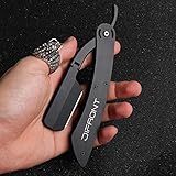 manual razors metal magnetic handle shaver men's shaving razor professional barber Hair cut razor change blade type shaving knife Professional Straight Edge Razor with 50 both Edge Blades-100 Percent Stainless Steel (1 razor +50 blades+ 1 bag)