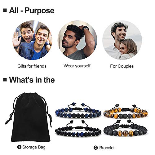 Teacher Gifts For Mens Bracelet Beads, Natural Black Lava Rock Stone Mens Anxiety Bracelets, Adjustable Aromatherapy Essential Oil Diffuser Healing Bracelet Gifts For Male Teacher End Of Year Gifts #TOP1