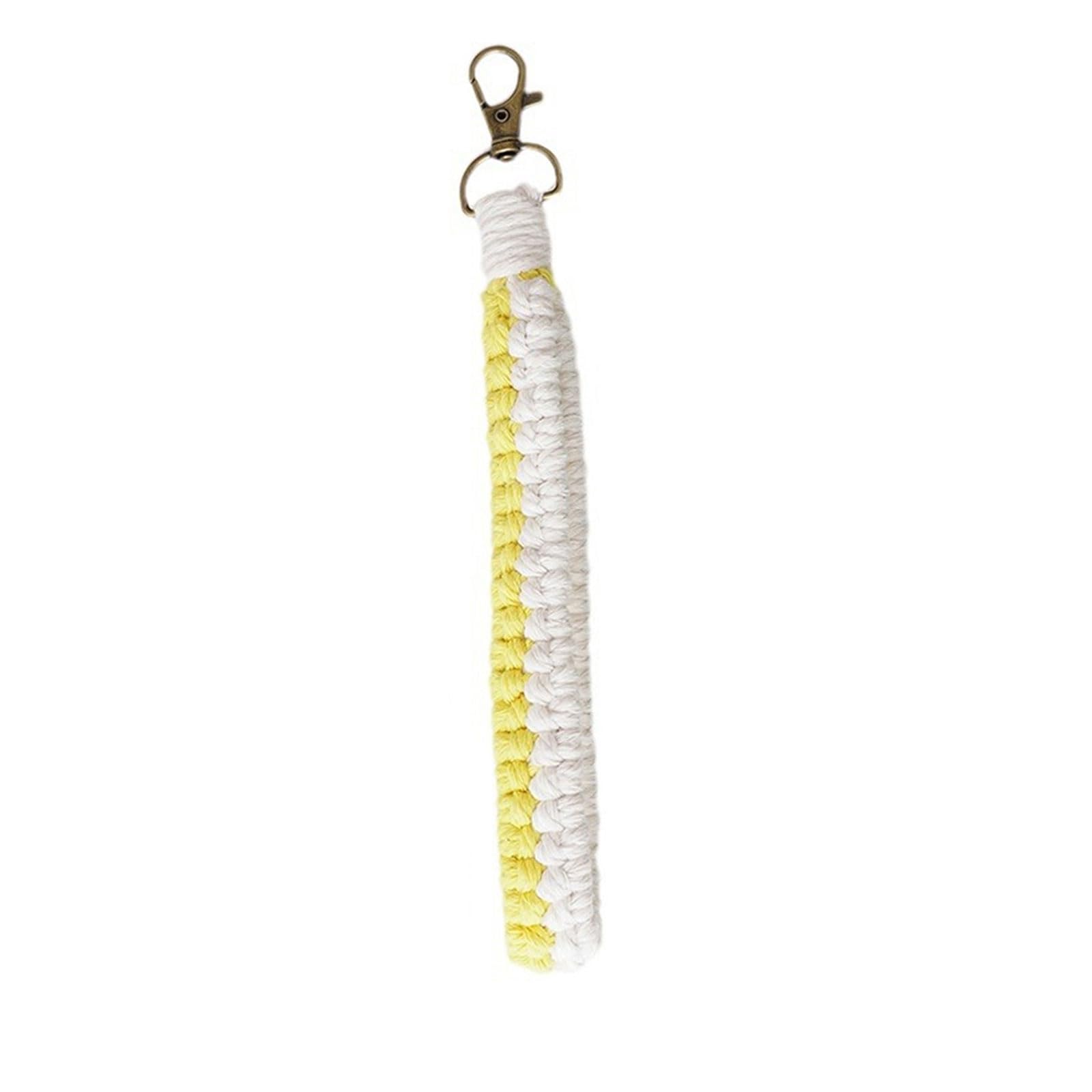 Buxuaaaa Handvoven Cotton Rope Keychain Colorful Braided Wristlet Keyring Pendant Stylish Bag Accessory for Everyday Use Fashionable Pendant