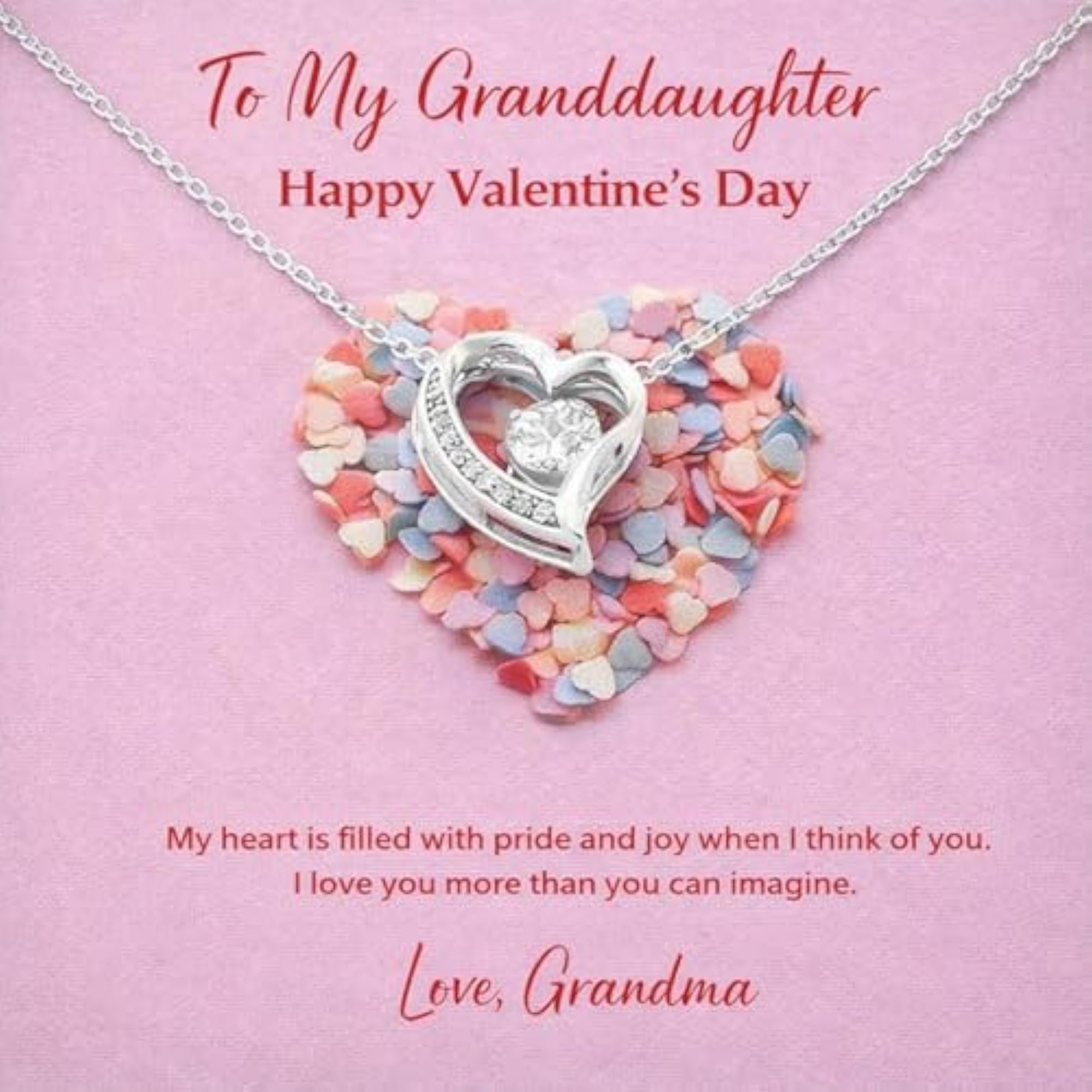 Women's 925 Sterling Silver Granddaughter Necklace with Love Message