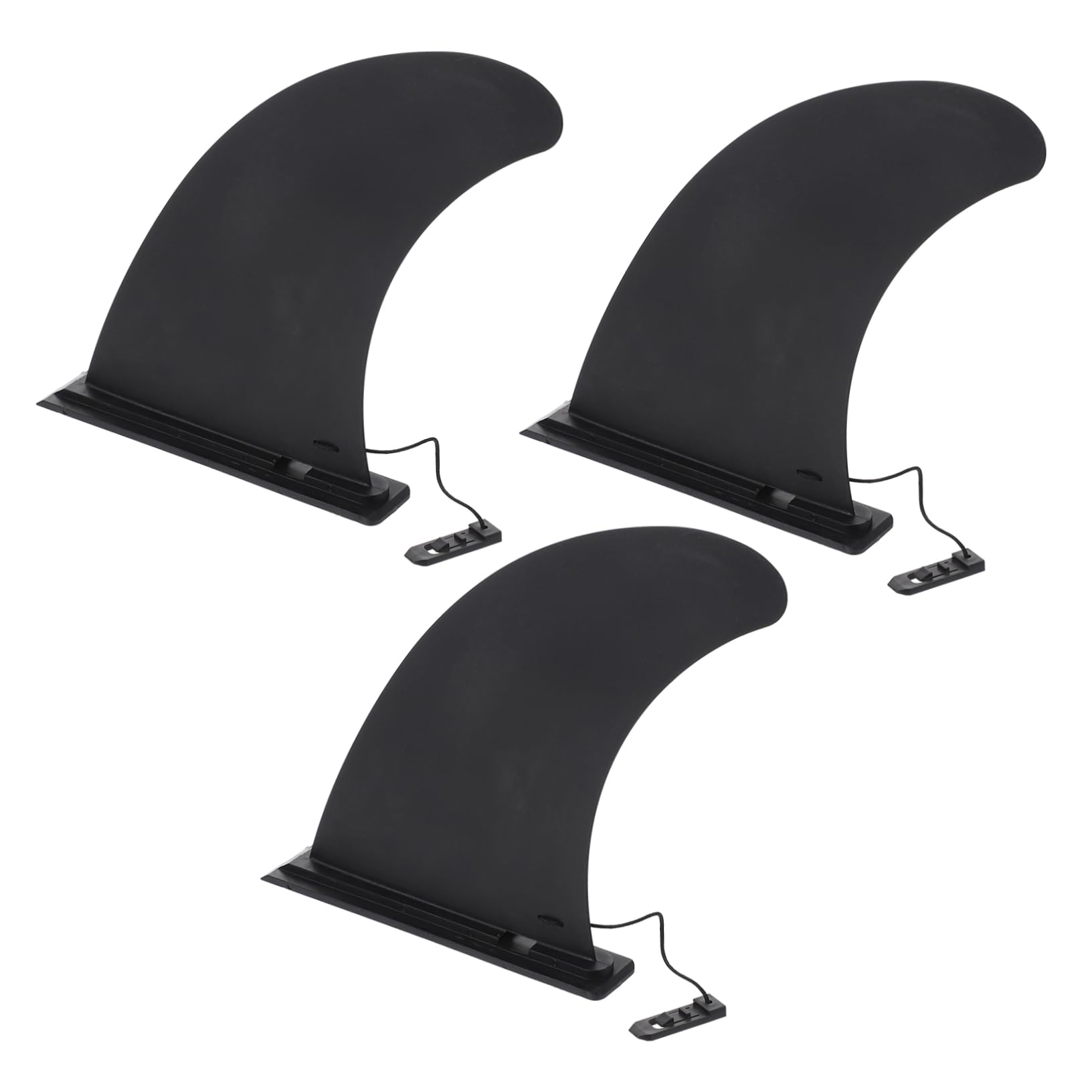 Lot de 3 Ailerons de Surf Centraux en Nylon Noir, à Clipser, pour Planche de Surf, Maintien Renforcé et Virages Serrés | Pivot Facile, Forte Flexion L’eau, Lot de 3 Pièces, Compatible Longboard