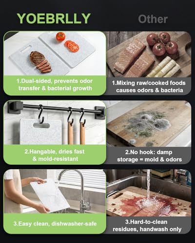 Set de 3 tablas de cortar de plástico para cocina con mango miniatura 4
