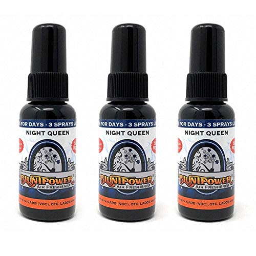 BluntPower (Night Queen, 3 Pack) Concentrated Air Freshener - Premium Oil Based Air Freshener Spray For Home and Car - Long-Lasting Bathroom Spray,