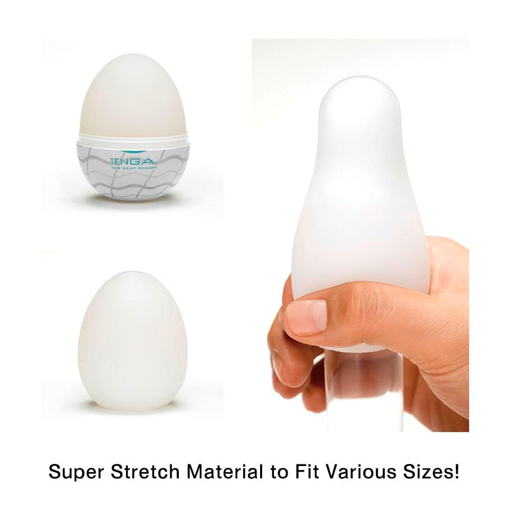 Tenga Œuf Wavy II Masturbateur Blanc 7 cm