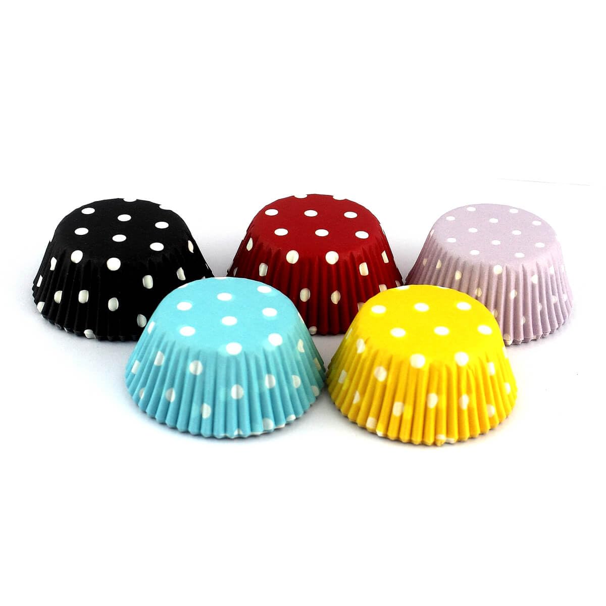 Rainbow Mini Polka Dots Cupcake Liners 300 unidades, sin olor, grado alimenticio y a prueba de grasa
