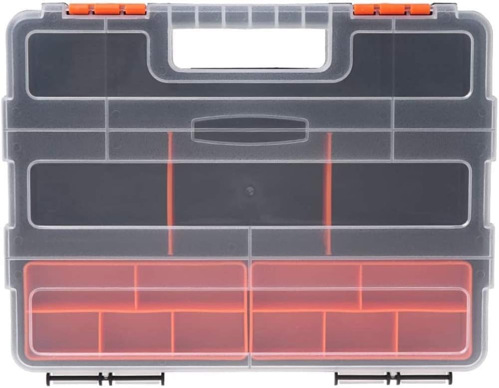 Cyrox Durable Storage Tool Box Multi Compartments Wrench Screwdriver Nails, Screws, Nuts, And Bolts Small Hardware Sockets Work Tools Storage Box (1Pcs)