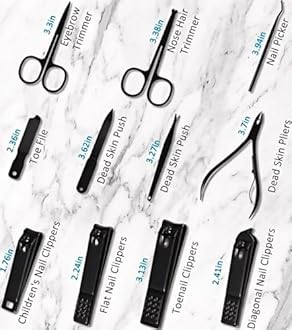 Professional Manicure Kit: Nail Tool Set, Stainless Steel, Brown, Classic Style