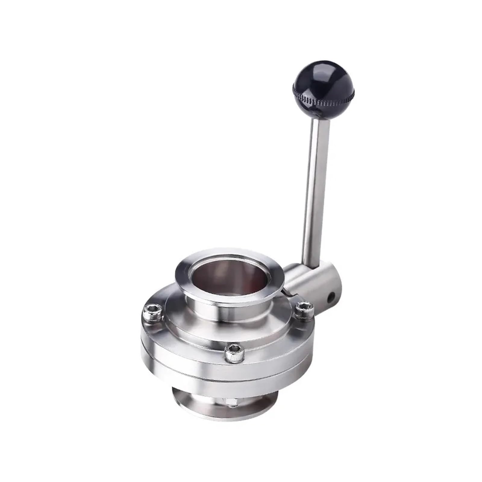 Válvula de Mariposa de vacío de Acero Inoxidable SS304 KF63 KF80 KF100 Tipo Manual Sellado de Silicona(KF63)