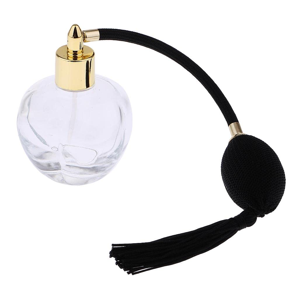 WOVEBIUS Crystal Empty Refillable Perfume Bottle Atomizer Spray Bottle 100ml Black,10X7CM