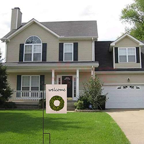 Garden Flag Holder Stand-4 Pack Garden Flag Pole 13.5\" Width Premium Lawn Flag Pole Holder with Anti-Wind Clip for Outdoor Garden Lawn