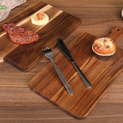Set de 10 Tablas de Cortar de Madera de Acacia con Mango, 40x19.5 cm, Tablas Rectangulares para Cocina miniatura 5