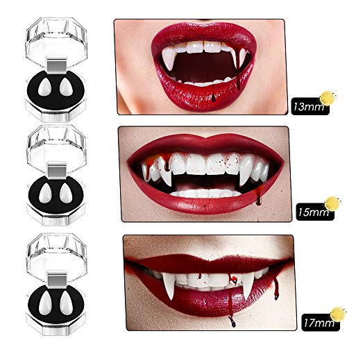 Vadeture Vampire Fangs Teeth, Fake Blood Elf Ears Set for Halloween