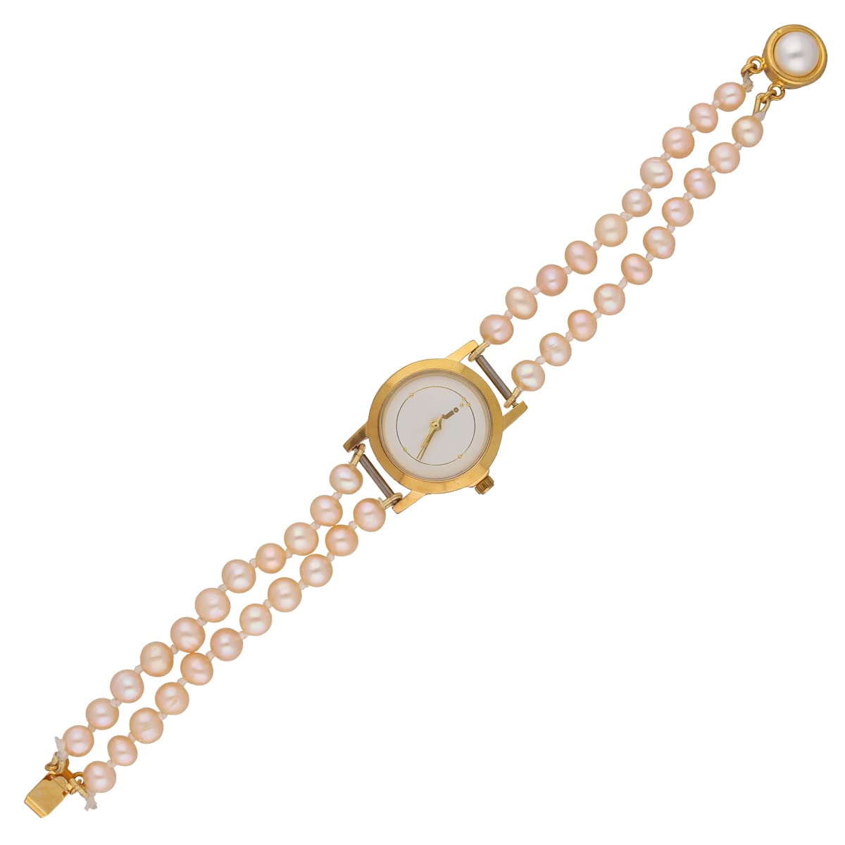 Sri Jagdamba Pearls Dealer Two String Pink Pearl Watch for Women & Girls | AAA Freshwater Pearls | Pearl Watch Gift to Sister/Women/Girlfriend/Wife (B00EL8TACQ) Amazon Price History, Amazon Price Tracker