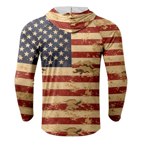 Sweat à capuche léger patriotique avec fermeture éclair pour homme pull décontracté imprimé