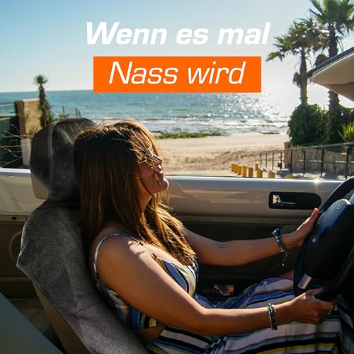 Upgrade4cars Frottee Autositzschoner für Vordersitze | Fahrersitz Schonbezug aus Baumwolle in Grau | Handtuch Autositzauflage für Sport, Arbeit, Sommer & Winter