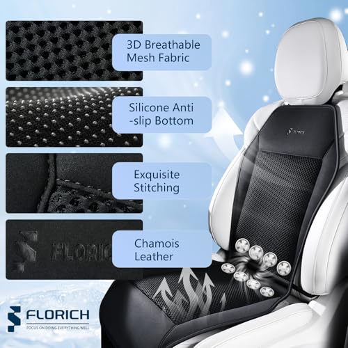 Image of FLORICH Cooling Car Seat Covers with 8 Turbo Fans Blowing & Suction Ventilated Car Seat Cushion 12V-24V 3-Speed Adjustable Car Seats Cooling Pad Universal Fit for Car SUV Truck Van Summer Driving
