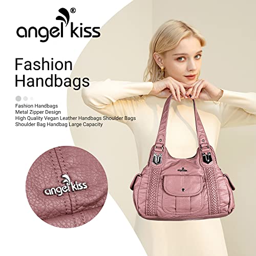 Image of Angel Kiss Purses and Handbags for Women Washed Vegan Leather Crossbody Hobo Satchel Shoulder Tote Purse