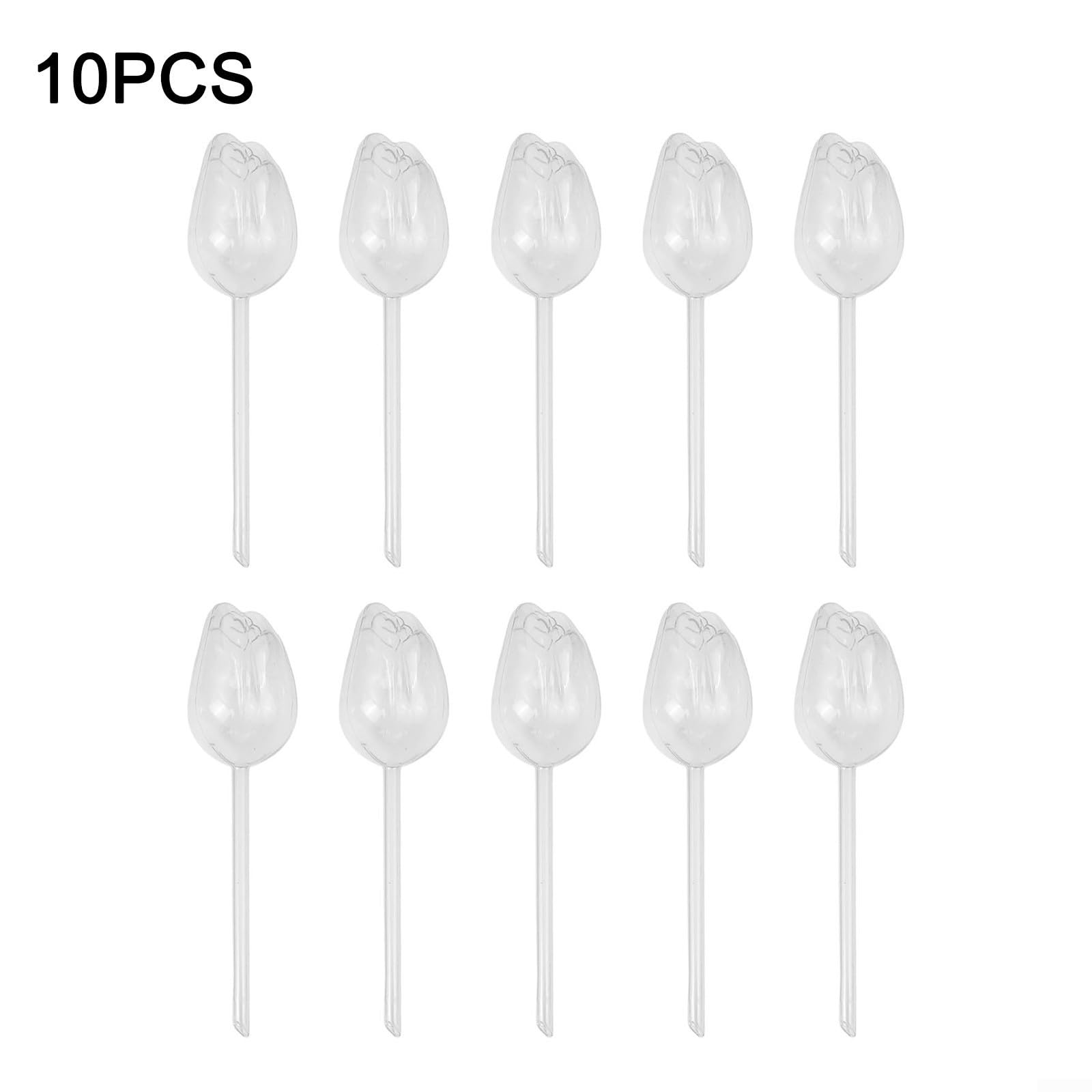 10 Stück Tulpenförmige Bewässerungskugeln, automatische Pflanzenbewässerung, PVC-Tropfer für drinnen und draußen, Topfblumen, Gartenbewässerungszubehör - (transparent)