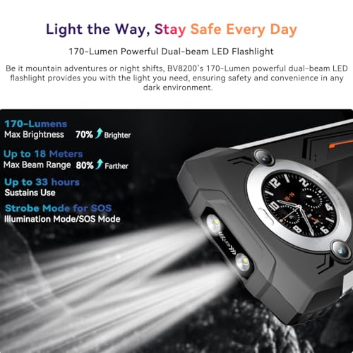 Blackview BV8200 Telephone Portable Incassable 2025 36Go+2TB MTK G100 Double Écran 6.5" FDH+ Android 14 Téléphone Débloqué 4G 8800mAh Smartphone Incassable Etanche IP68 NFC OTG GPS - vue 6