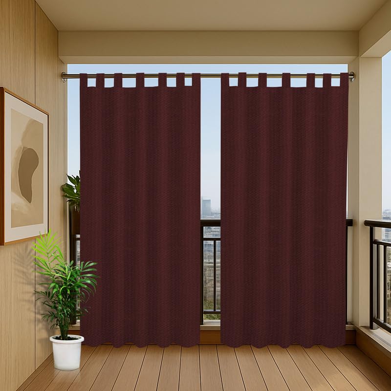 MetDeals HDPE Knitted Fabric 85% Sun Blockage Balcony Curtain with Detachable Tab Top | UV & Heat Protection Curtain for Balcony, Window, Door & Patio(Wine_4.5X5.5 Feet) Piece of 1-image-11