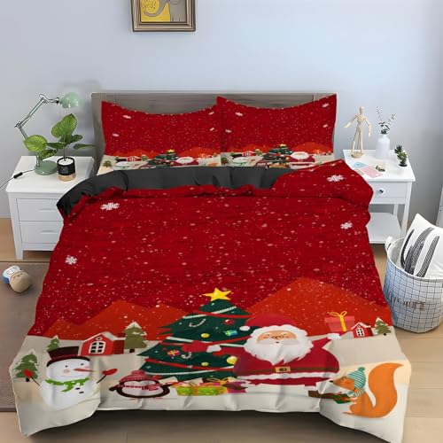 Housse Couette en Microfibre Douce 160x200 Thème Noël - 2